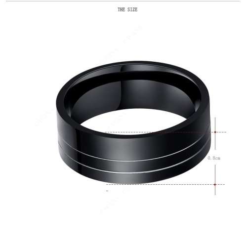 Titanium Ring **R 899** (BLACK) Size 10 US / T / 20
