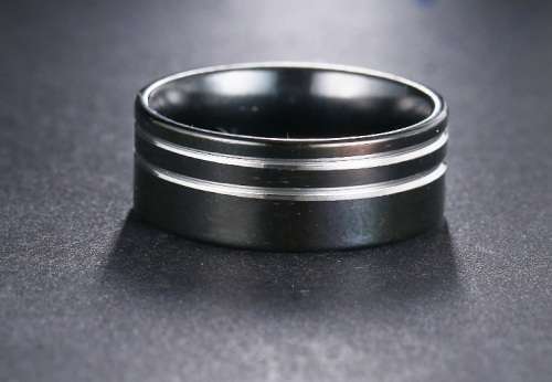 Titanium Ring **R 899** (BLACK) Size 10 US / T / 20
