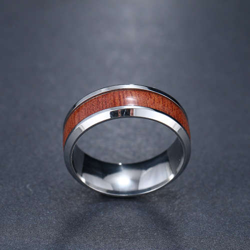 Tungsten Wood Ring 8 mm **R 650**  Size 10 US / T / 20