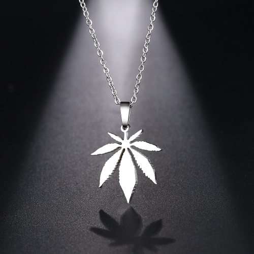 Retail Price: R 899 Titanium "Canabis Leaf" Necklace 45 cm  (SILVER ONLY)