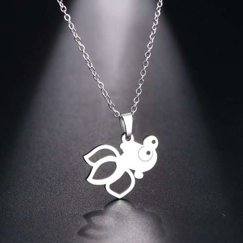 Cute Bubbly Eye Titanium Fish Necklace 45 cm (SILVER) *R 499*