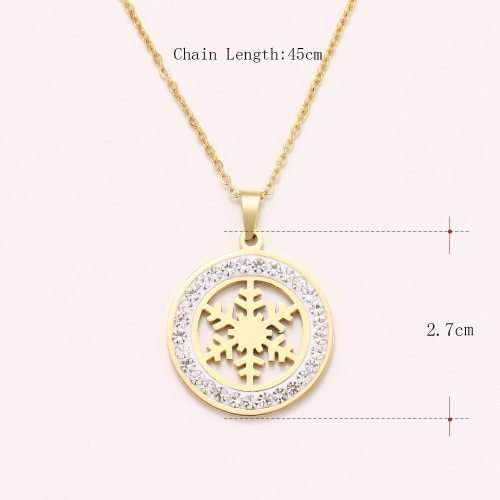 Retail Price: R 1 899 Titanium Snowflake Necklace With Simulated Diamonds 45 cm (GOLD ONLY)