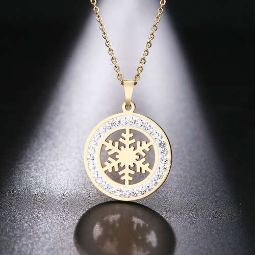 Retail Price: R 1 899 Titanium Snowflake Necklace With Simulated Diamonds 45 cm (GOLD ONLY)
