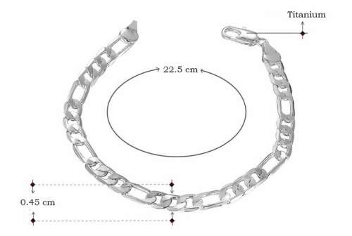 Titanium Figaro Bracelet 22 cm **R 899** (SILVER)