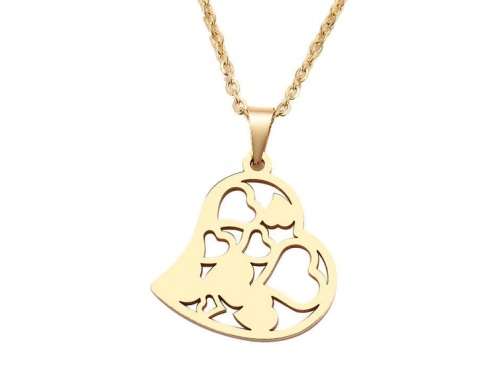 Titanium "Hearts In Heart" Necklace 45 cm