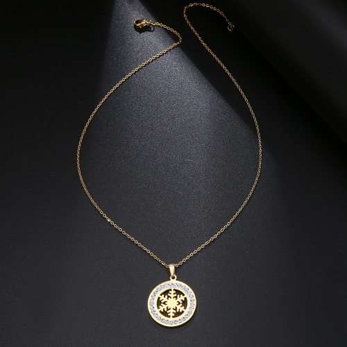 Retail Price: R 1 899 Titanium Snowflake Necklace With Simulated Diamonds 45 cm (GOLD ONLY)