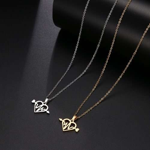 Titanium "Heartbeat Heart" Necklace 45 cm **R 699** (SILVER)