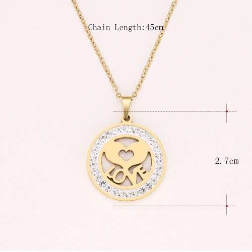 Titanium "Love Heart" Necklace With Simulated Diamonds Silver 45 cm *R 599*