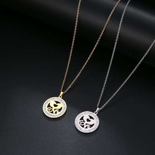 Titanium "Love Heart" Necklace With Simulated Diamonds Silver 45 cm *R 599*