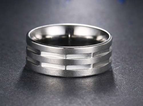 Titanium Ring 8 mm **R 999** Size 11 US (SILVER)