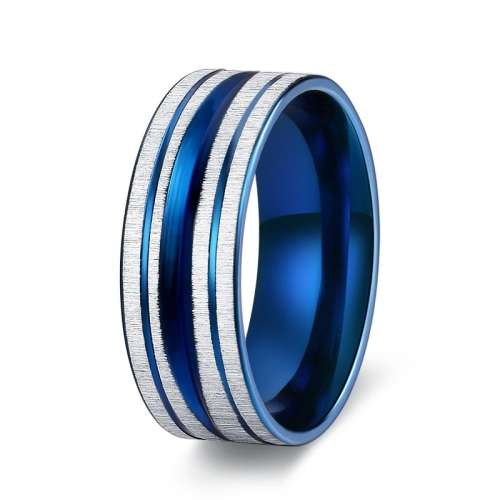 RETAIL PRICE: R 1 399 Titanium (NEVER FADE) Ring 8 mm Size 11 US (BLUE & SILVER)