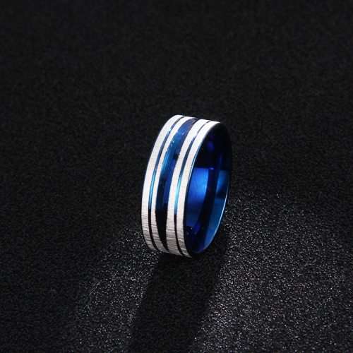 RETAIL PRICE: R 1 399 Titanium (NEVER FADE) Ring 8 mm Size 11 US (BLUE & SILVER)