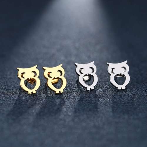 Titanium Owl Stud Earrings **R 279** (SILVER)