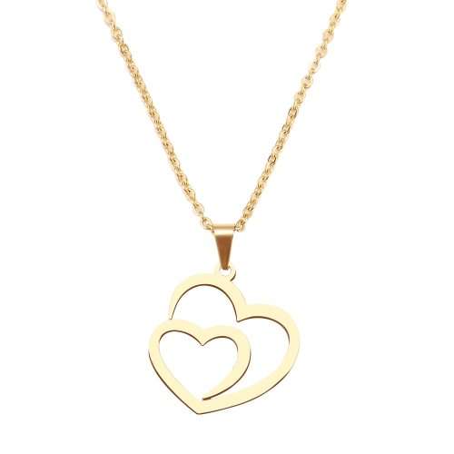 Titanium "Double Heart" Necklace 45 cm **R 699** (GOLD)