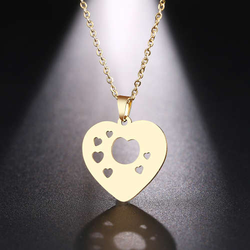 Titanium "Heart in Hearts" Necklace **R 699** (SILVER)
