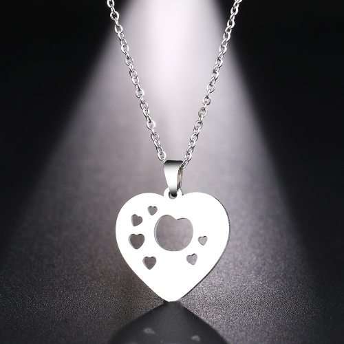 Titanium "Heart in Hearts" Necklace **R 699** (SILVER)