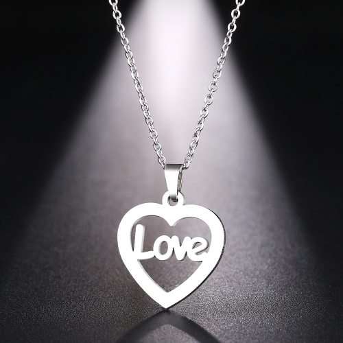 Titanium "Love Heart" Necklace 45 cm **R 899** (SILVER)
