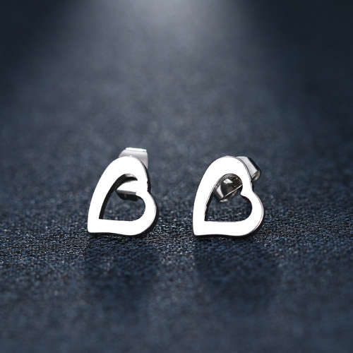 Titanium Heart Stud Earrings **R 279** (SILVER)