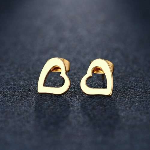 Titanium Heart Stud Earrings **R 279** (SILVER)