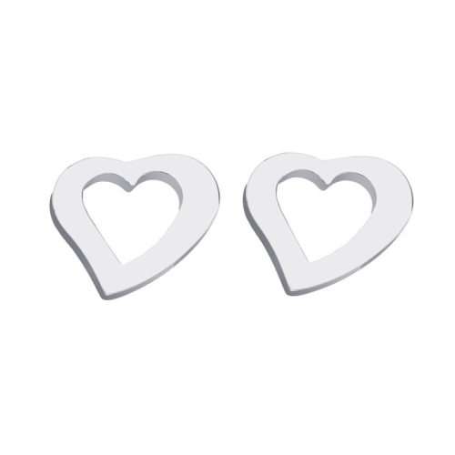 Titanium Heart Stud Earrings **R 279** (SILVER)