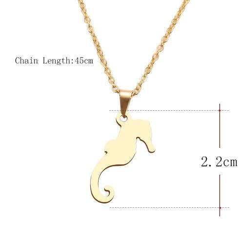 Titanium "Sea Horse" Necklace 45 cm R* 599** (SILVER)