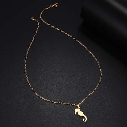 Titanium "Sea Horse" Necklace 45 cm R* 599** (SILVER)