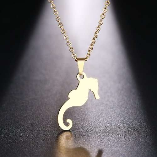 Titanium "Sea Horse" Necklace 45 cm R* 599** (SILVER)