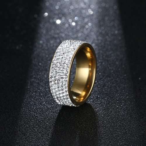 TITANIUM (NEVER FADE) Ring With Simulated Diamonds (GOLD ONLY)