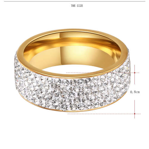 Retail Price: R 2 999 Titanium Ring With Simulated Diamonds GOLD Size 10 US