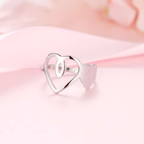Titanium Hearts Ring Size 8 US *R 599* (SILVER)