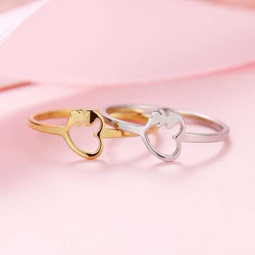 Titanium Heart & Feather Ring Size 8; 9 US *R 599* (SILVER)