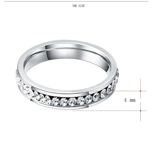 Titanium Ring With Simulated Diamonds (SILVER)**R 799** Size 10 US