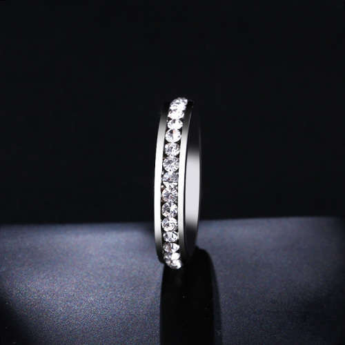 Titanium Ring With Simulated Diamonds (SILVER)**R 799** Size 10 US