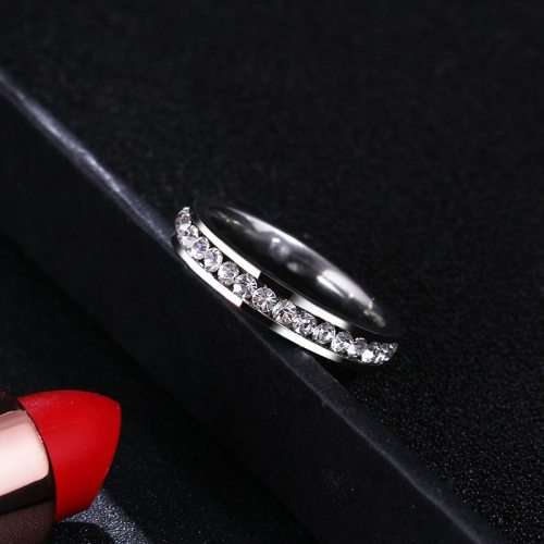 Titanium Ring With Simulated Diamonds (SILVER)**R 799** Size 10 US