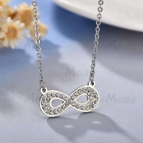 Titanium Infinity Necklace With Simulated Diamonds 50 cm *R 599* (ROSE GOLD)