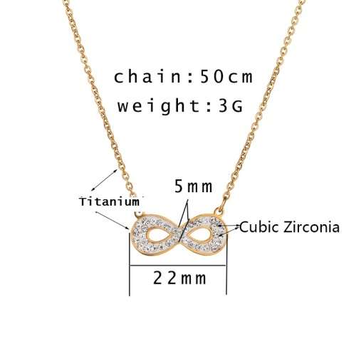 Titanium Infinity Necklace With Simulated Diamonds 50 cm *R 599* (ROSE GOLD)