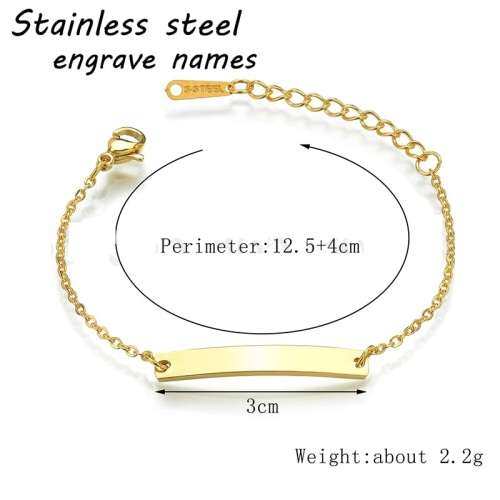 Stainless Steel Baby Name Tag Bracelet SILVER