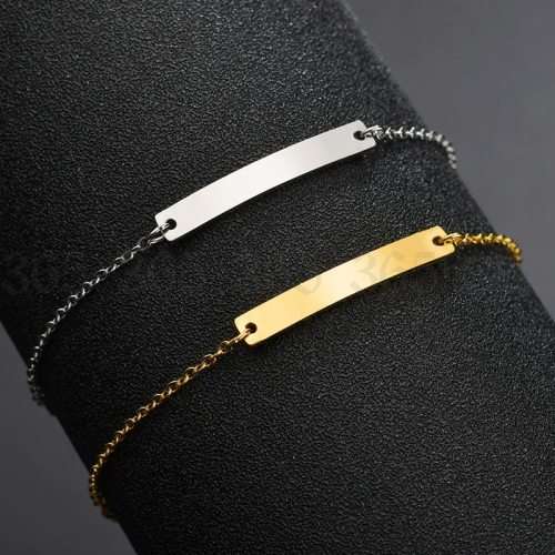 Stainless Steel Baby Name Tag Bracelet SILVER