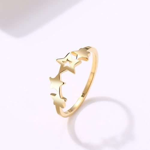 Titanium Star Ring Size 6 US *R 599* (SILVER&GOLD)