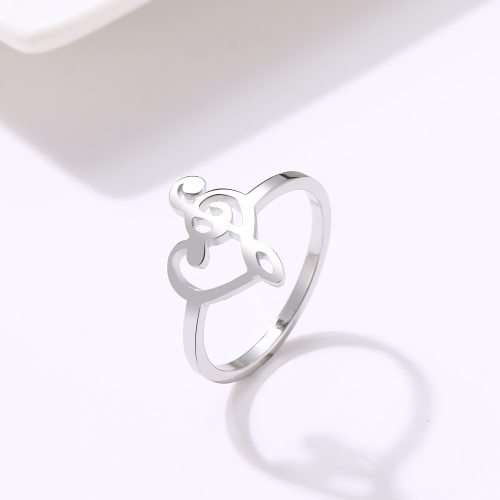 Titanium Music Note Hearts Ring Size 8; 10 US *R 599* (SILVER&GOLD)