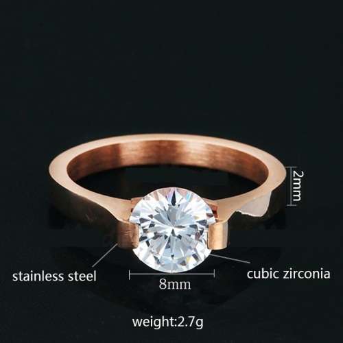 Titanium Ring With Simulated Diamond Size 6; 7; 8; 9; 10 US *R 599* (ROSE GOLD)