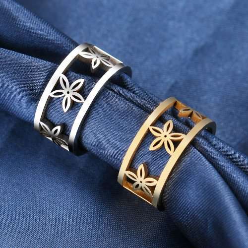 Titanium Flower Ring Size 7; 9; 10 US *R 599* (GOLD & SILVER)