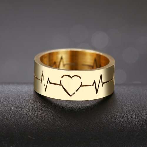 RETAIL PRICE R 899 Titanium Heartbeat Ring Size 8 US  (GOLD)