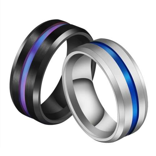Titanium RAINBOW Ring *R 899* (Black & Rainbow) Size 9; 11; 12 US