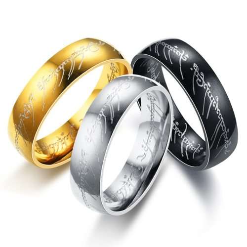 Titanium "Lord Of The Rings" Ring Size 11 US *R 799* (GOLD)