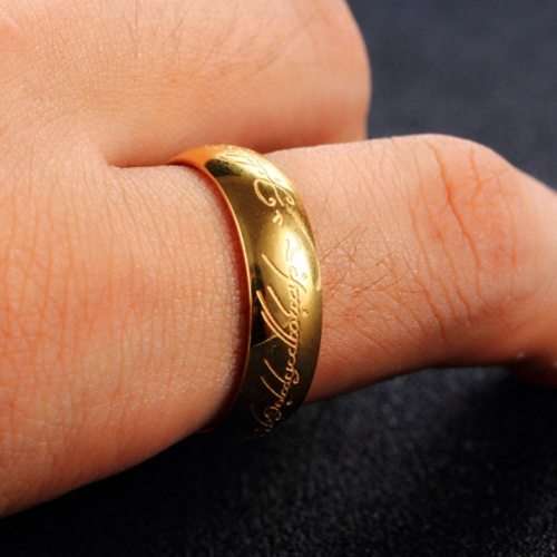 Titanium "Lord Of The Rings" Ring Size 11 US *R 799* (GOLD)