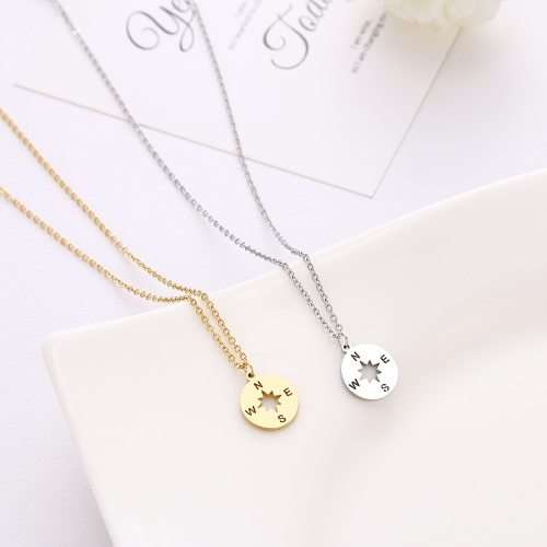 Titanium "Compass" Necklace 45 cm R 699** (SILVER )
