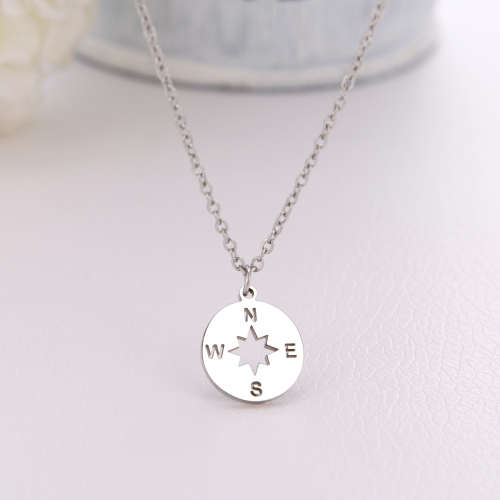Titanium "Compass" Necklace 45 cm R 699** (SILVER )