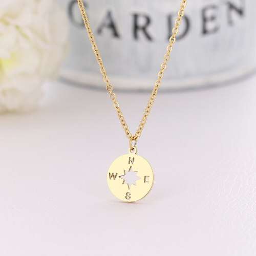 Titanium "Compass" Necklace 45 cm R 699** (SILVER )