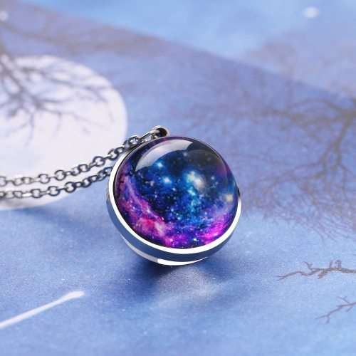 Titanium "Nebula Galaxy " Necklace 45 cm R 699** (PURPLE )